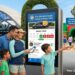 A relaxed family maximizing their Best Time to Visit Orlando 2026 mid-week Tuesday with low crowds at the Universal Epic Universe entrance.