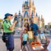 A family taking professional Family Photos in Orlando with a park icon and a sunset background in 2026.